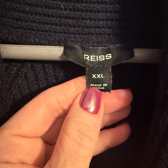 REISS-Cannon Ribbed Cardigan -Navy - Picture 7 of 11